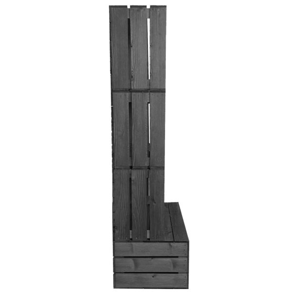 Amberley Grey Painted 3 crate shelving display unit 500x370x1143 side view Amberley Grey Painted 3 crate shelving display unit 500x370x1143 side view