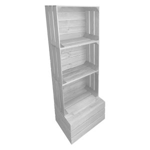 Gretton Grey Painted 3 crate shelving display unit 500x370x1143
