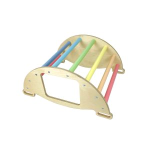 Nursery Ligneus PLAY Pikler multifunctional 4 in 1 Climbing Rocker Arch Pastel Rainbow