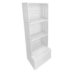 White Painted 3 crate shelving display unit 500x370x1143