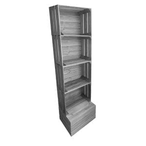Gretton Grey Painted 4 crate shelving display unit 500x370x1730