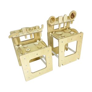 Ligneus Learning Tower Play workbench and Play Kitchen