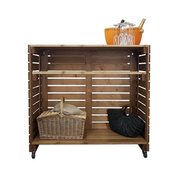 rustic brown pop up exhibition bar rear view rustic brown pop up exhibition bar rear view