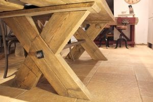 rustic farmhouse table underside