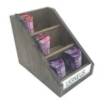 Customised Rustic Brown Pine 3 Tier Slanted Display Stand 325x220x255
