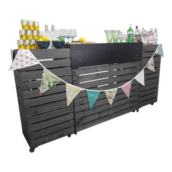 Amberley Grey Painted Pop up Bar Front view