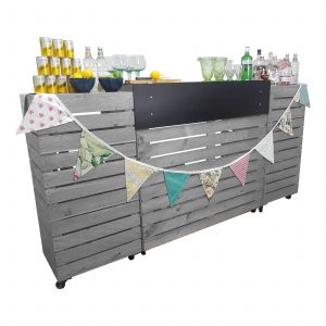 Gretton Grey Painted Pop up Bar Front view