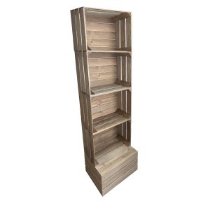 Rustic 4 crate shelving display unit 500x370x1730