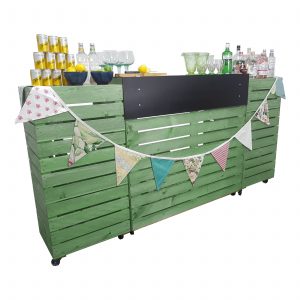 Tetbury Green Painted Pop up Bar Front view