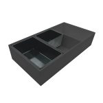 Black painted ply triple crock housing with crocks
