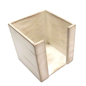 White Distressed painted ply napkin holder 200x200x200