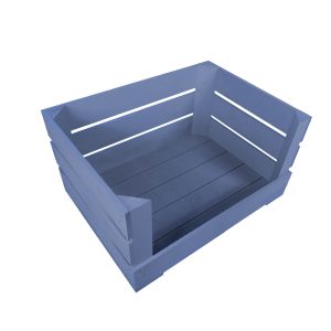 Kingscote Blue Drop Front Painted Crate 500x370x250