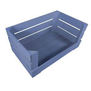 Kingscote Blue Drop Front Painted Crate 600x370x250