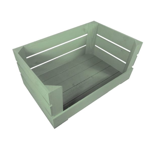 Tetbury Green Drop Front Painted Crate 600x370x250