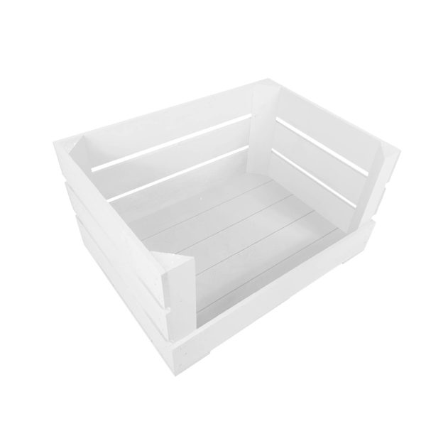 White Drop Front Painted Crate 500x370x250