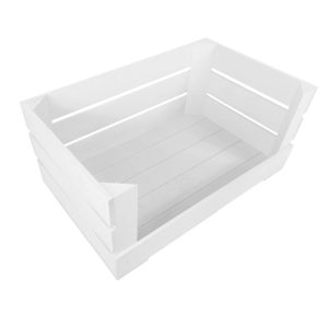 White Drop Front Painted Crate 600x370x250
