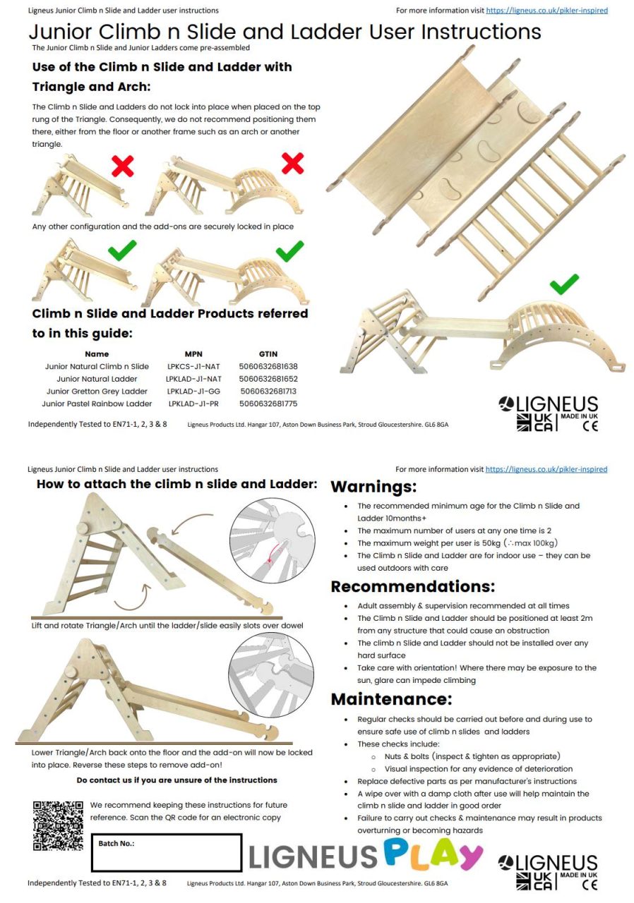 Junior Slide & Ladder User Guide
