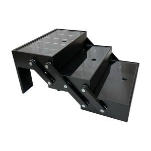 B1/3 Black Oak 3-tier Cantilever Box open with lids