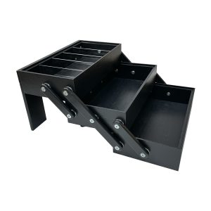 B1/3 Black Oak 3-tier Cantilever Box open without lids
