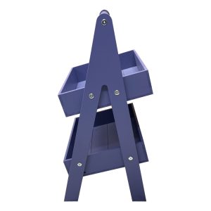 Kingscote Blue 2-Tier Adjustable Wooden A-Frame Display Stand 415x300x640 with Slanted Tiers side view