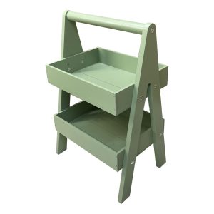 Tetbury Green 2-Tier Adjustable Wooden A-Frame Display Stand 415x300x640 with Level Tiers