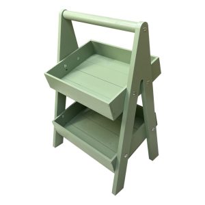 Tetbury Green 2-Tier Adjustable Wooden A-Frame Display Stand 415x300x640 with Slanted Tiers