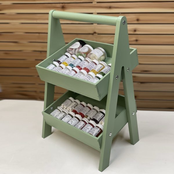 Tetbury Green 2-Tier Adjustable Wooden A-Frame Display Stand 415x300x640 with Slanted Tiers with sweets Tetbury Green 2-Tier Adjustable Wooden A-Frame Display Stand 415x300x640 with Slanted Tiers with sweets