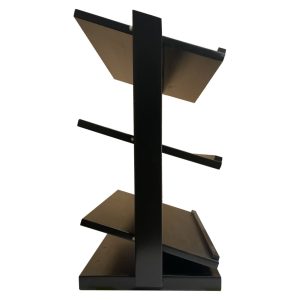 GN1/1 Black 3-Tier Wooden Buffet Display Stand 637x350x660 side view