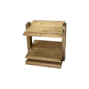 GN1/2 Rustic Brown 2-Tier Wooden Buffet Display Stand 405x290x420