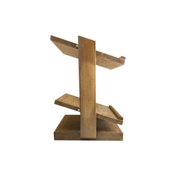 GN1/2 Rustic Brown 2-Tier Wooden Buffet Display Stand 405x290x420 side view GN1/2 Rustic Brown 2-Tier Wooden Buffet Display Stand 405x290x420 side view