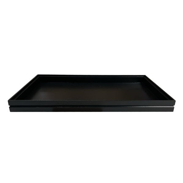 GN1/1 Black ribbed oak stacker box 530x325x40 front view GN1/1 Black ribbed oak stacker box 530x325x40 front view