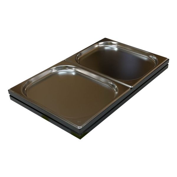 GN1/1 Black ribbed oak stacker box 530x325x40 with gastronorms GN1/1 Black ribbed oak stacker box 530x325x40 with gastronorms