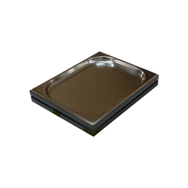 GN1/2 Black ribbed oak stacker box 325x264x40 with gastronorm GN1/2 Black ribbed oak stacker box 325x264x40 with gastronorm