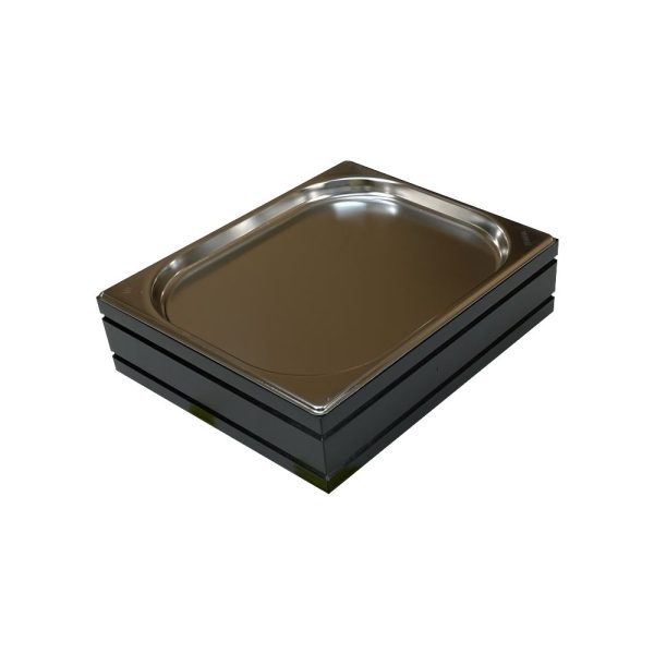 GN1/2 Black ribbed oak stacker box 325x264x80 with Gastronorm GN1/2 Black ribbed oak stacker box 325x264x80 with Gastronorm