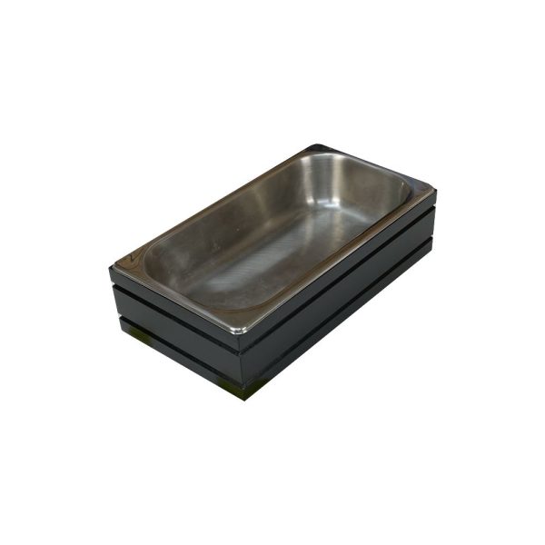 GN1/3 Black ribbed oak stacker box 325x175x80 with Gastronorm GN1/3 Black ribbed oak stacker box 325x175x80 with Gastronorm