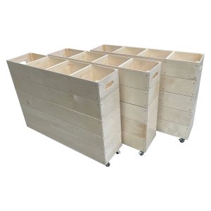 Mobile Natural Split Level 4 Bin Impulse Merchandise Display Stand 1200x300x940 set of 3 Mobile Natural Split Level 4 Bin Impulse Merchandise Display Stand 1200x300x940 set of 3