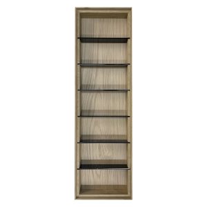 GN2/4 Natural ribbed oak stacker box with black partitions 530x162x40 top view