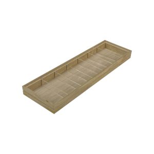 GN2/4 Natural ribbed oak stacker box with clear partitions 530x162x40