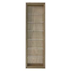 GN2/4 Natural ribbed oak stacker box with clear partitions 530x162x40 top view