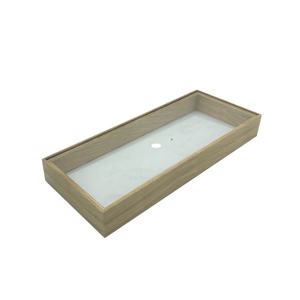 Plain Natural Oak Stacker Box Riser 450x179x60 with acrylic lid