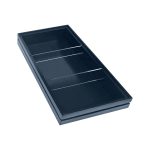 Amberley Grey ribbed oak trolley stacker box 398x212x40 with clear perspex dividers