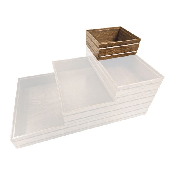 B1/6 80 Dark Brown ribbed lacquered stacker box ghosted B1/6 80 Dark Brown ribbed lacquered stacker box ghosted