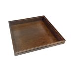 B2/3 Ribbed Dark Brown Oak Trolley Stacker Tray 424x398x40