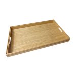 B1/1 Ribbed Natural Oak Trolley Stacker Handle Tray 636x398x40