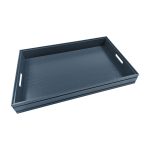 B1/1 Ribbed Amberley Grey Oak Trolley Stacker Handle Tray 636x398x80