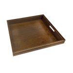 B2/3 Ribbed Dark Brown Trolley Stacker Handle Tray 425x398x80