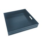 B2/3 Ribbed Amberley Grey Oak Trolley Stacker Handle Tray 425x398x80