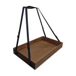 B1/1 Ribbed Dark Brown Oak Trolley Stacker Usherette Tray 636x398x80
