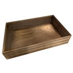 B1/1 Ribbed Dark Brown Oak Trolley Stacker Box 636x398x120