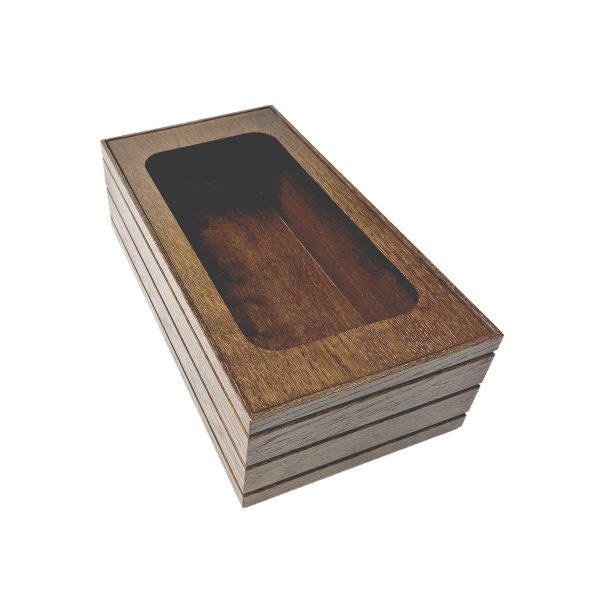 B1/3 120mm Ribbed Dark Brown Oak Trolley Stacker Box GN B1/3 120mm Ribbed Dark Brown Oak Trolley Stacker Box GN